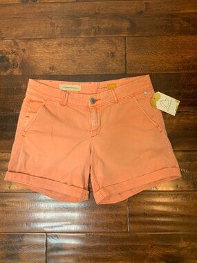Pilcro And The Letterpress Anthropologie Peach Orange Fit Hyphen Shorts, Size 27